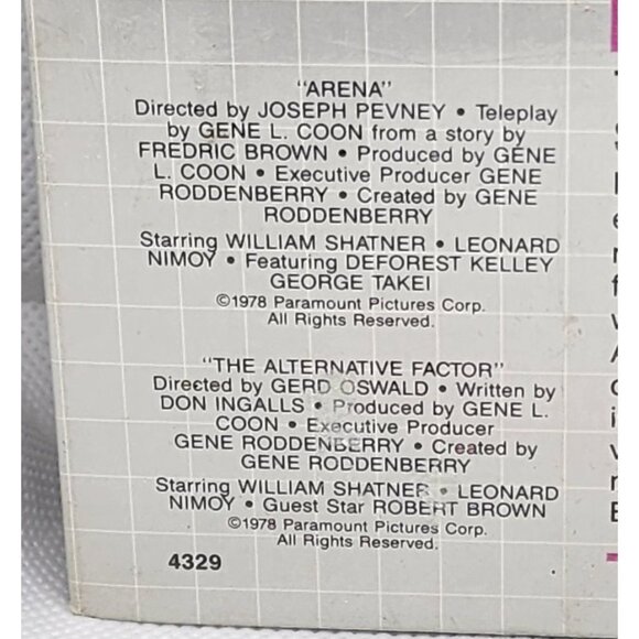 1978 Star Trek The Collectors Edition VHS Arena & The Alternative Factor Episode - Picture 6 of 6